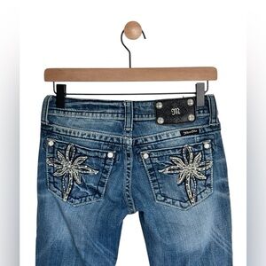 Miss Me Jeans Women’s 26 Blue Skinny Embellished Crystals Pockets